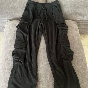 Trendy baggy Black Corduroy Cargo Pants